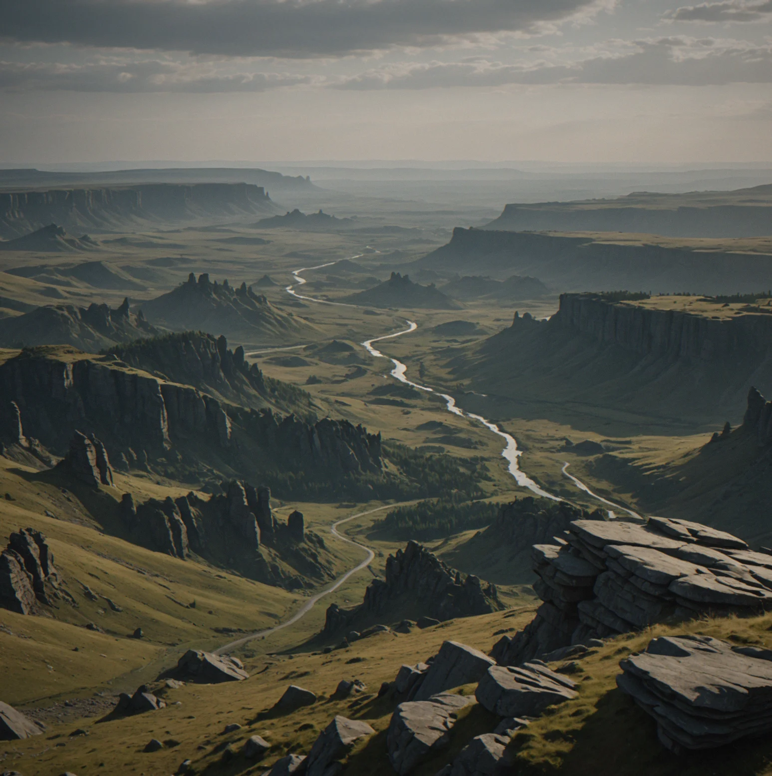 Open landscape with distant landmarks silhouetted against horizon, no minimap corner element, no directional indicators or navigation system visible on screen